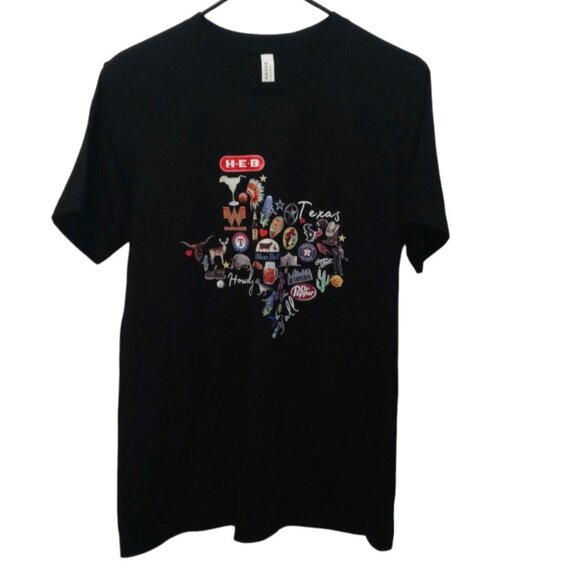 Bella Canvas Men Black TEXAS Graphic T- Shirt Size Medium - Picture 1 of 4
